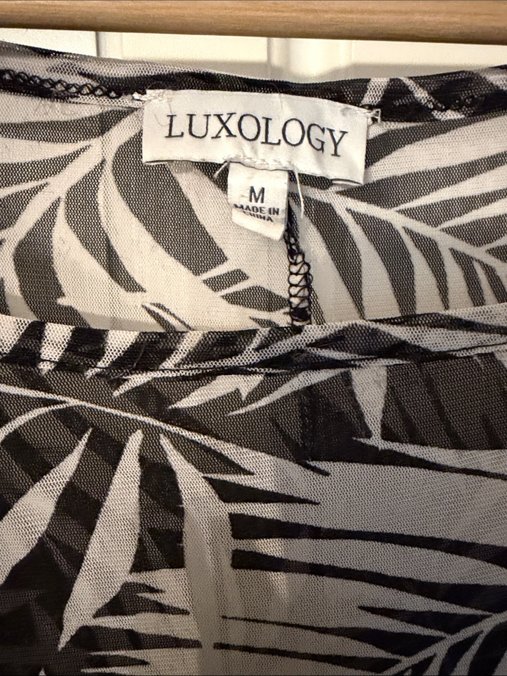 Luxology Bathing Suit Cover Up for Beach Vacation Sheer Stretchy Tropical Palm - Picture 2 of 4